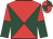 Red and dark green diabolo, halved sleeves, red and dark green quartered cap