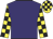 Purple, yellow and black check sleeves and cap