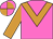 Neon pink, neon orange chevron and sleeves, quartered cap