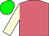Vieux rose, cream sleeves, green cap
