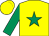yellow, emerald green star and sleeves, yellow cap