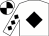 White, black diamond, white sleeves, black diamonds, quartered cap