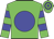 Green, blue spot, hooped sleeves and cap