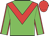 Green, red chevron, green sleeves, red seams, red cap