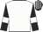 White, black sleeves, white armbands, striped cap
