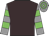 Brown, grey and green hooped sleeves and cap