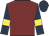 Maroon, dark blue sleeves, yellow armlets, dark blue cap