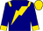 Navy, gold epaulettes, lightning bolt and cuffs, gold cap, navy lightning bolt