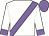 White, mauve sash, white sleeves, mauve cuffs and cap