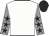 White, grey sleeves, black stars, black cap