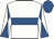White, royal blue hoop, diabolo on sleeves, royal blue cap