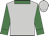Silver, bottle green sleeves, bottle green collar and cuffs