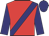 Red, navy blue sash, sleeves and cap
