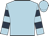 Light blue, dark blue hoops on sleeves, light blue cap