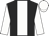 black, white stripe, white sleeves and cap