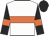 White with orange hoop, black sleeves, orange armlets, black cap