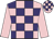 Pink, purple checked, pink sleeves, checked cap