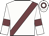 white, garnet sash, garnet armlets, white cap, garnet hoop