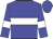 blue, white hoop, blue sleeves, white armlets, blue cap