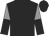 black, grey and black halved sleeves, black cap