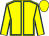 Yellow, royal blue seams, yellow cap