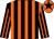 Black & orange stripes, orange cap, black star