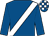 Royal blue, white sash, check cap
