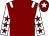 Maroon, white epaulets, white sleeves, maroon stars, maroon cap, white star