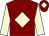 Maroon, beige diamond, sleeves and diamond on cap