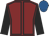 Maroon, black seams and sleeves, royal blue cap