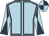 Light blue, dark blue seams, diabolo on sleeves, quartered cap