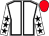 White, black seams, white sleeves, black stars, white cap, black star