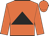 Orange body, black triangle, orange arms, orange cap