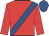 Red, royal Blue sash and cap