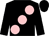 Black, large pink spots