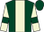 Dark green, beige stripe, beige sleeves, dark green armlets