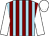 Light blue and maroon stripes, white sleeves and cap