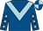 royal blue, light blue chevron, royal blue sleeves, light blue stars, quartered cap