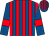 Royal blue and red stripes, royal blue sleeves, red armlets