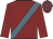 Maroon, saxe blue sash, hooped cap