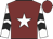 Maroon, white star, white and black chevrons on sleeves