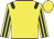 Yellow, dark blue epaulets, striped sleeves