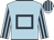 Light blue, dark blue hollow box, striped sleeves and cap