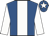 Royal blue, white stripe, sleeves and star on cap