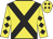 Yellow, black cross belts, diamonds on sleeves and cap