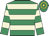 Emerald green, beige hoops, emerald green and yellow hooped cap