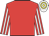 Red, white striped sleeves, white and yellow hooped cap