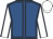 Royal blue, dark blue seams, white sleeves, dark blue seams, white cap