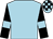 Light blue, black sleeves, light blue armlets, light blue and black check cap