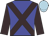 Blue, brown crossed sashes and sleeves, light blue cap